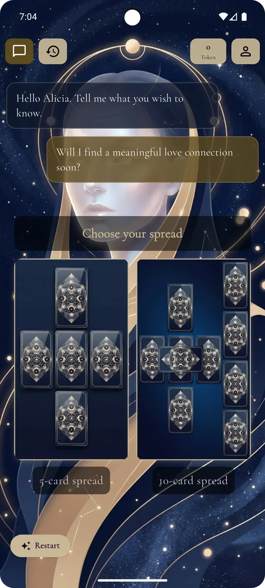 Question and spread selection