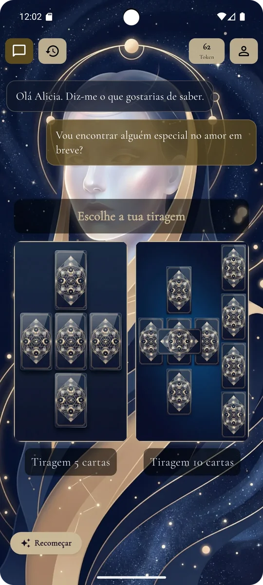 Pergunta e escolha da tiragem